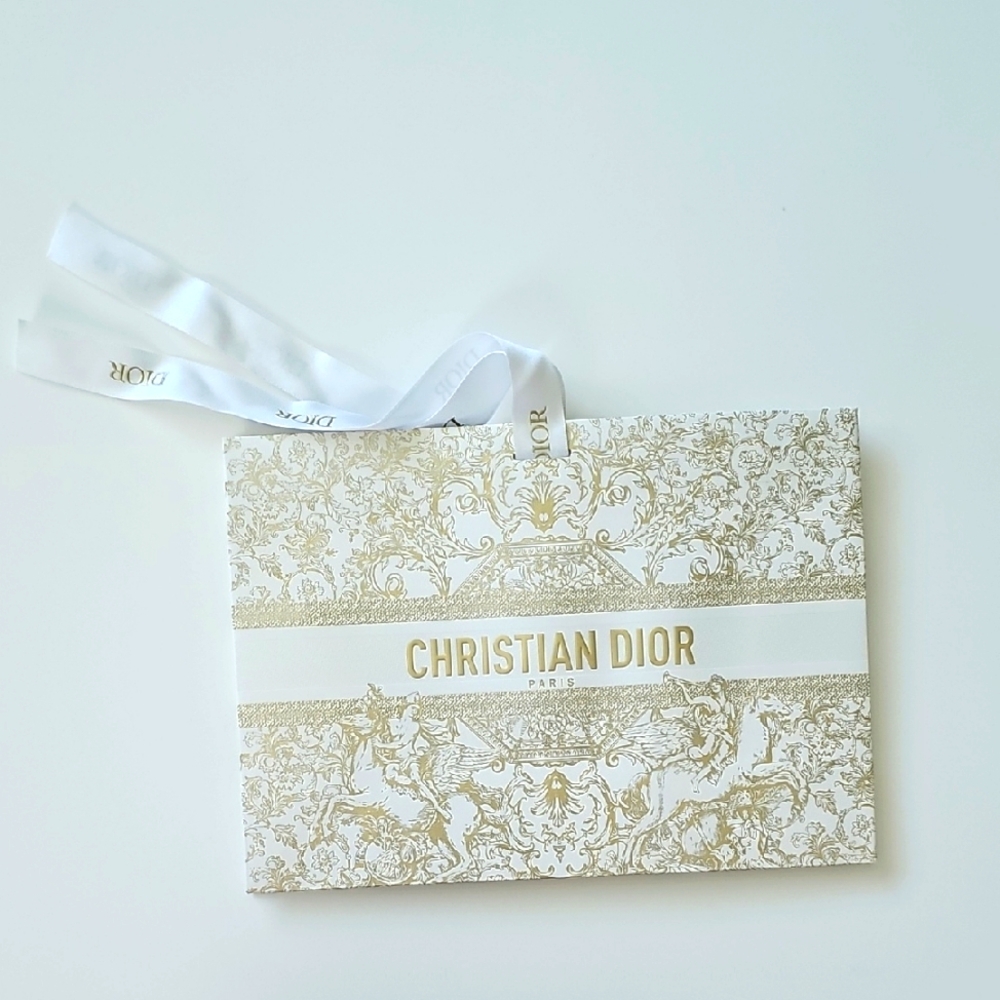 Christian Dior Gold and White Gift Bag